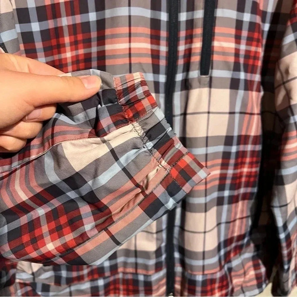 American Eagle Jacket Men's Large Plaid Full Zip Fleece Lined Windbreaker Coat - Picture 3 of 10